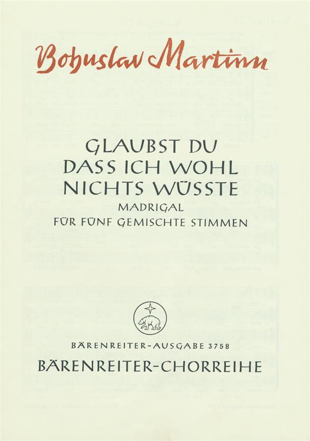 Glaubst du, dass ich wohl nichts wusste